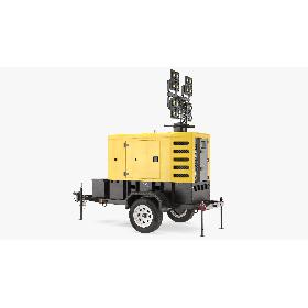 3D Mobile Generator Generic with Lighting Mast Rigged model